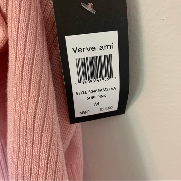 NWT Verve Ami soft pink open front cardigan, size M - Picture 8 of 8